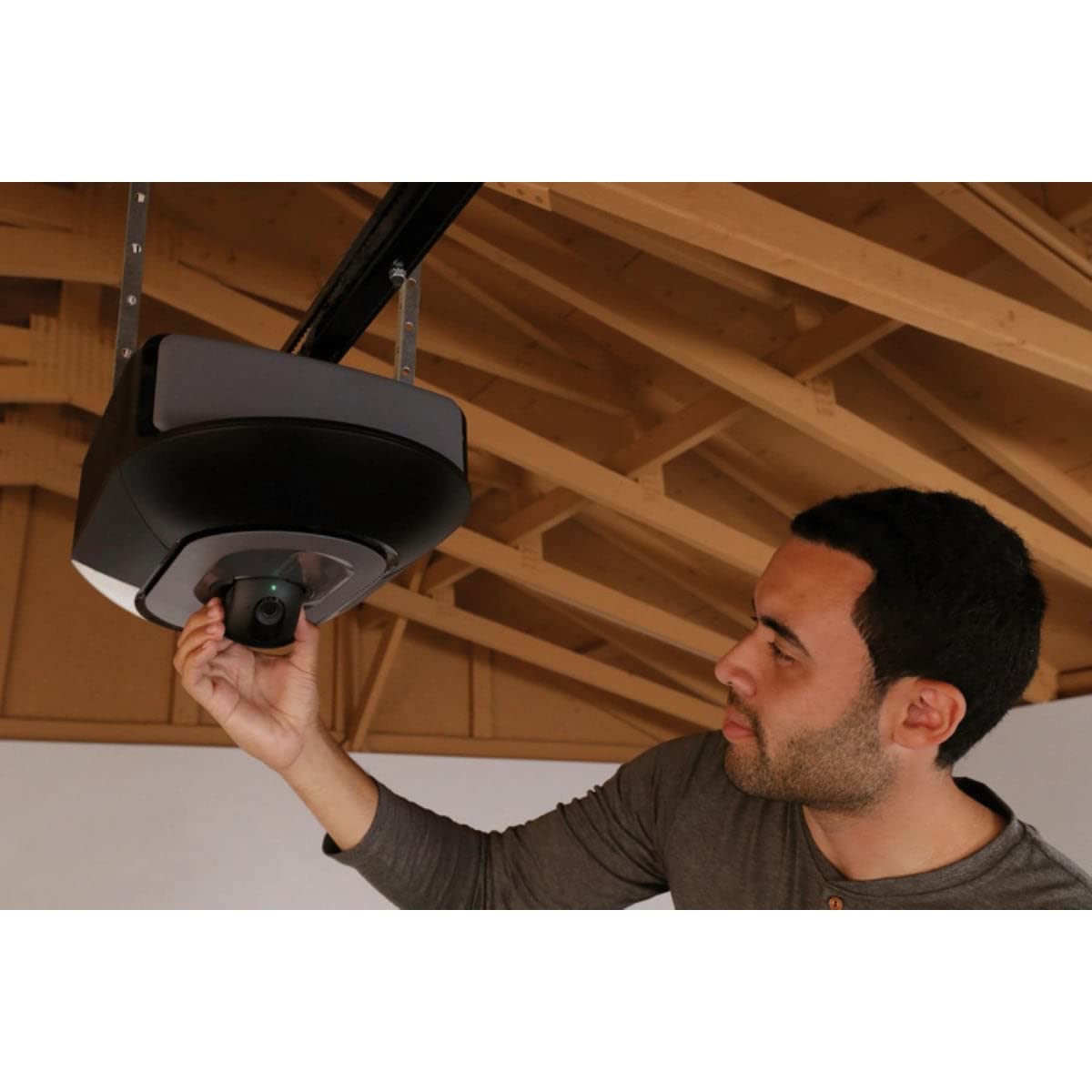 Chamberlain B4643T Smart Built in Camera-myQ Smartphone Controlled-Ultra Quiet, Strong Belt Drive, Blue Garage Door Opener