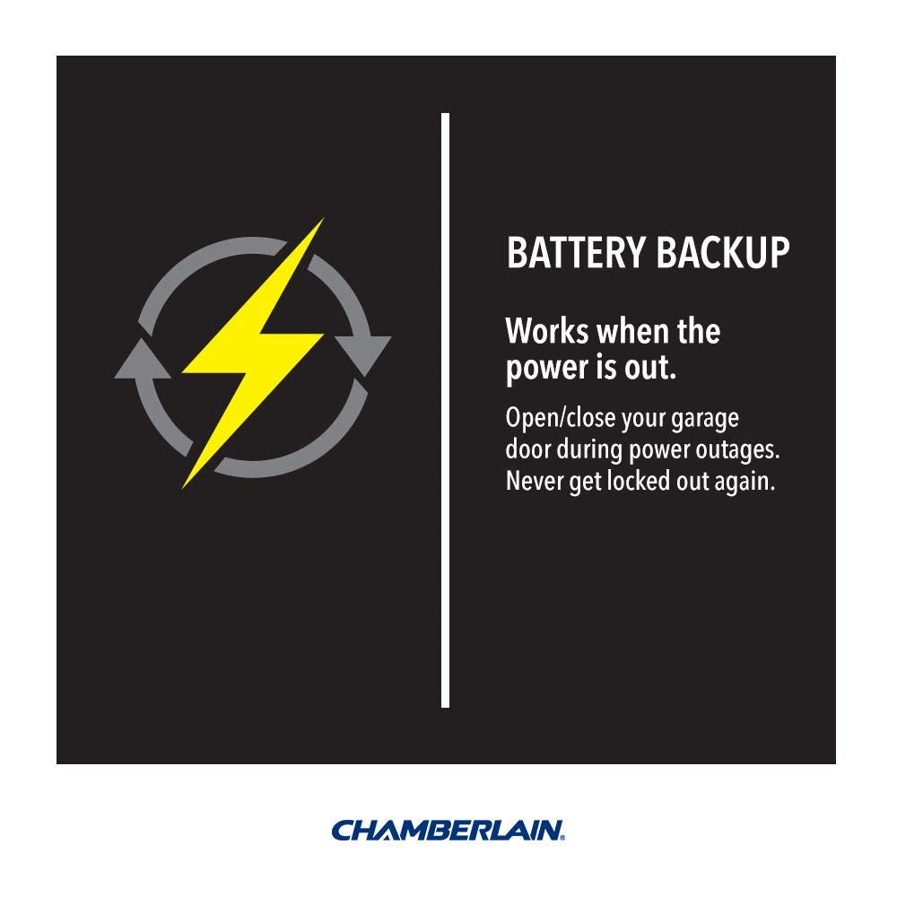 Chamberlain B1381T Smart Garage Door Opener- Battery Backup - Bright LED Lighting - myQ Smartphone Controlled - Ultra Quiet, Strong Belt Drive and MAX Lifting Power,1.25 HP, Wireless Keypad Incl, Blue