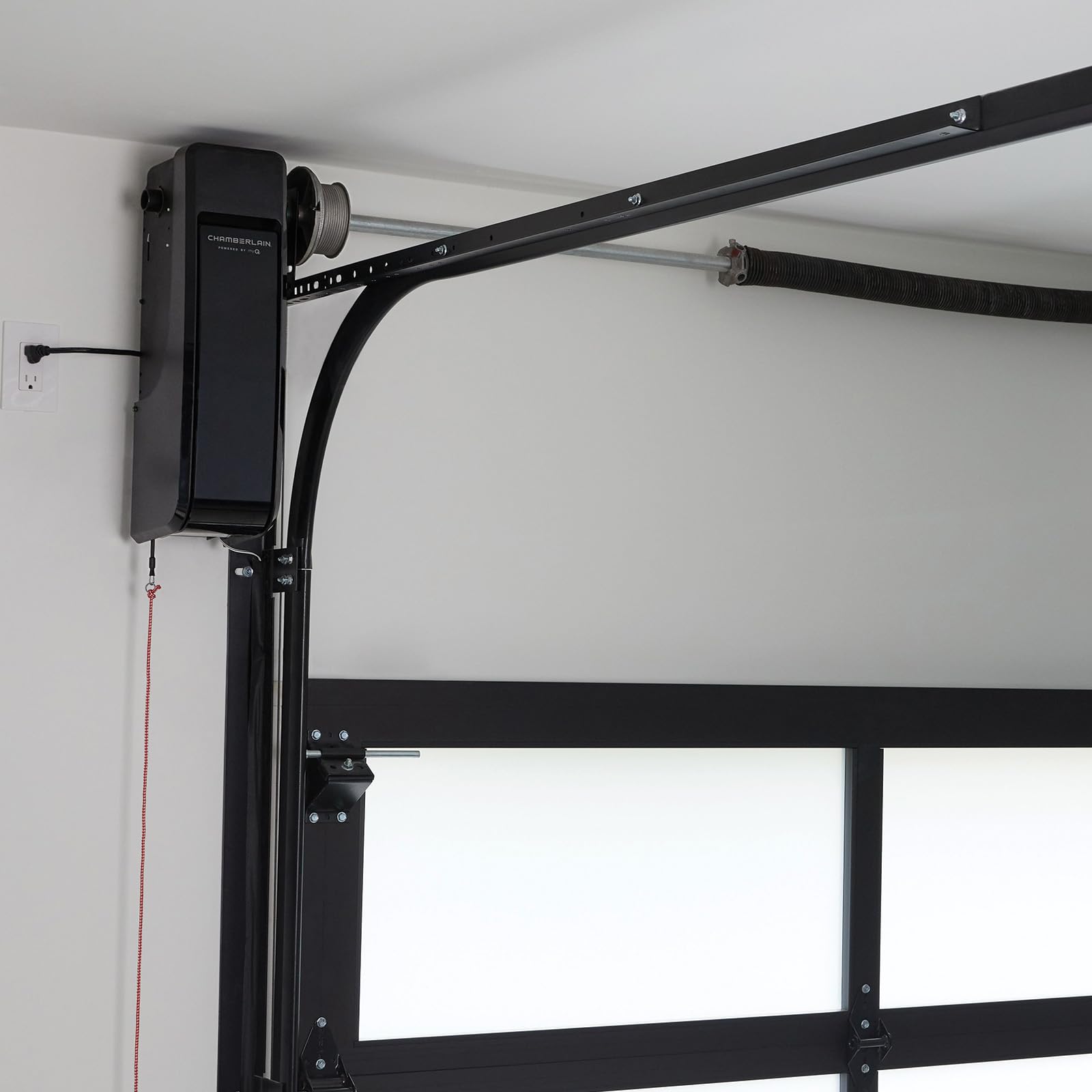 CHAMBERLAIN RJO101MC Ultra-Quiet Wall Mounted with Battery Backup and LED Lighting Garage Door Opener, 36 pounds, Black