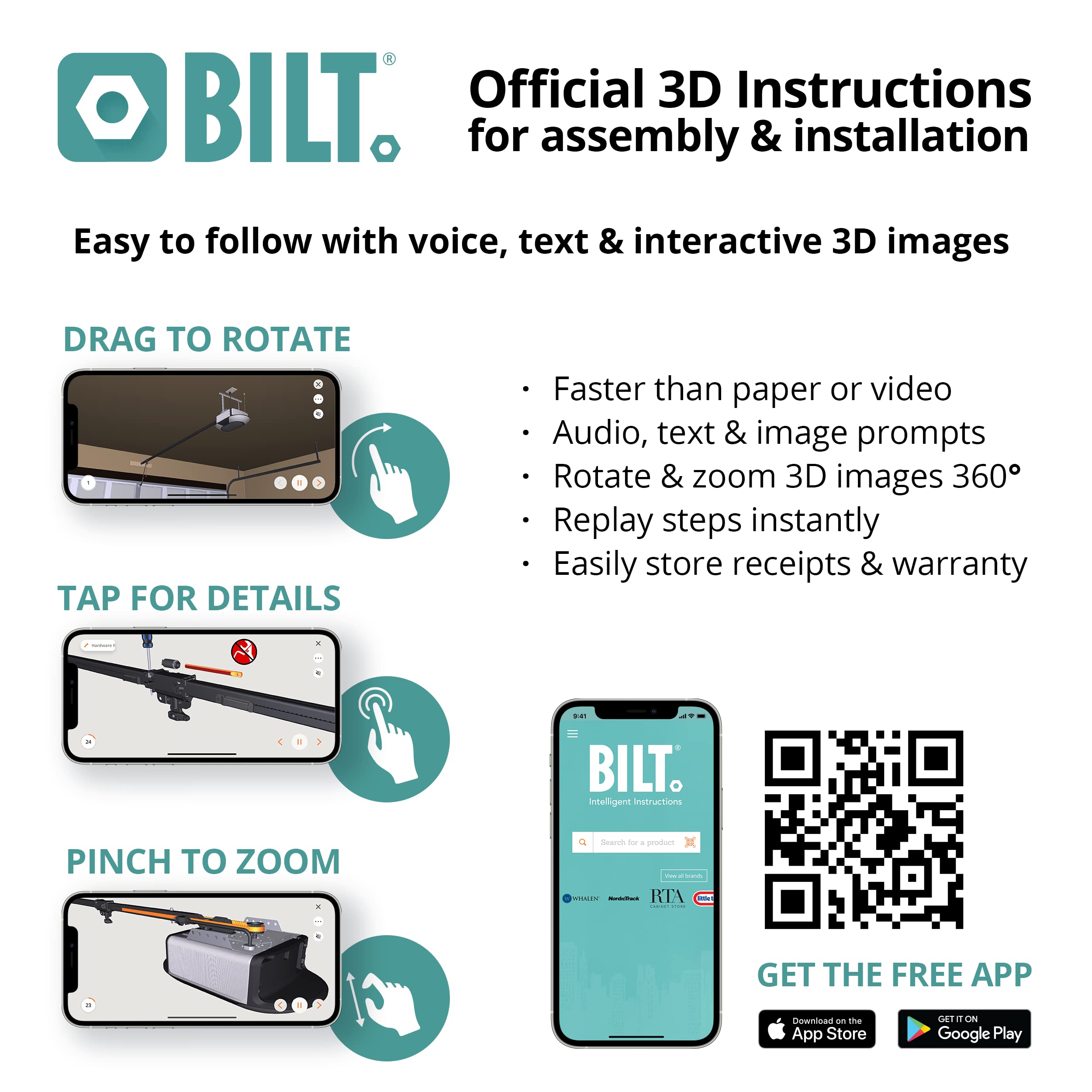 Chamberlain B4603T MYQ Smart Garage Door Opener, Ultra Quiet Belt Drive, 3/4-HP Motor - Quantity 1